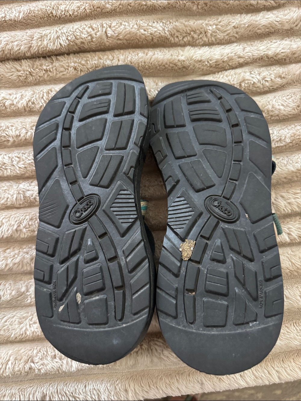 Chaco Women's Black Sandals with Teal and Cream Straps - Picture 2 of 3
